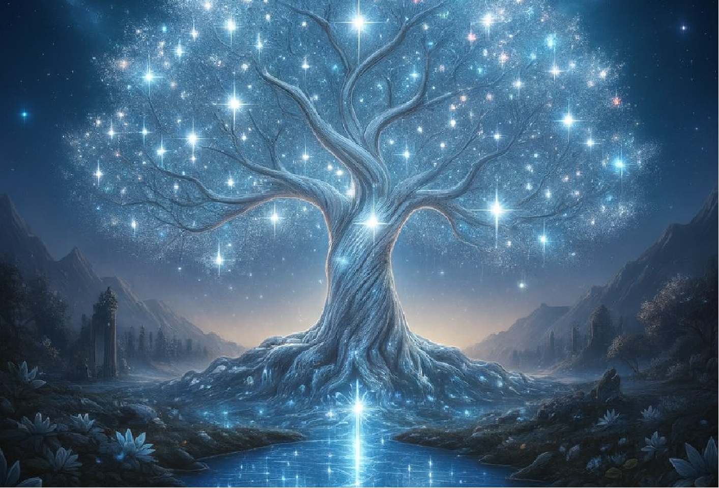 Silver Tree Background